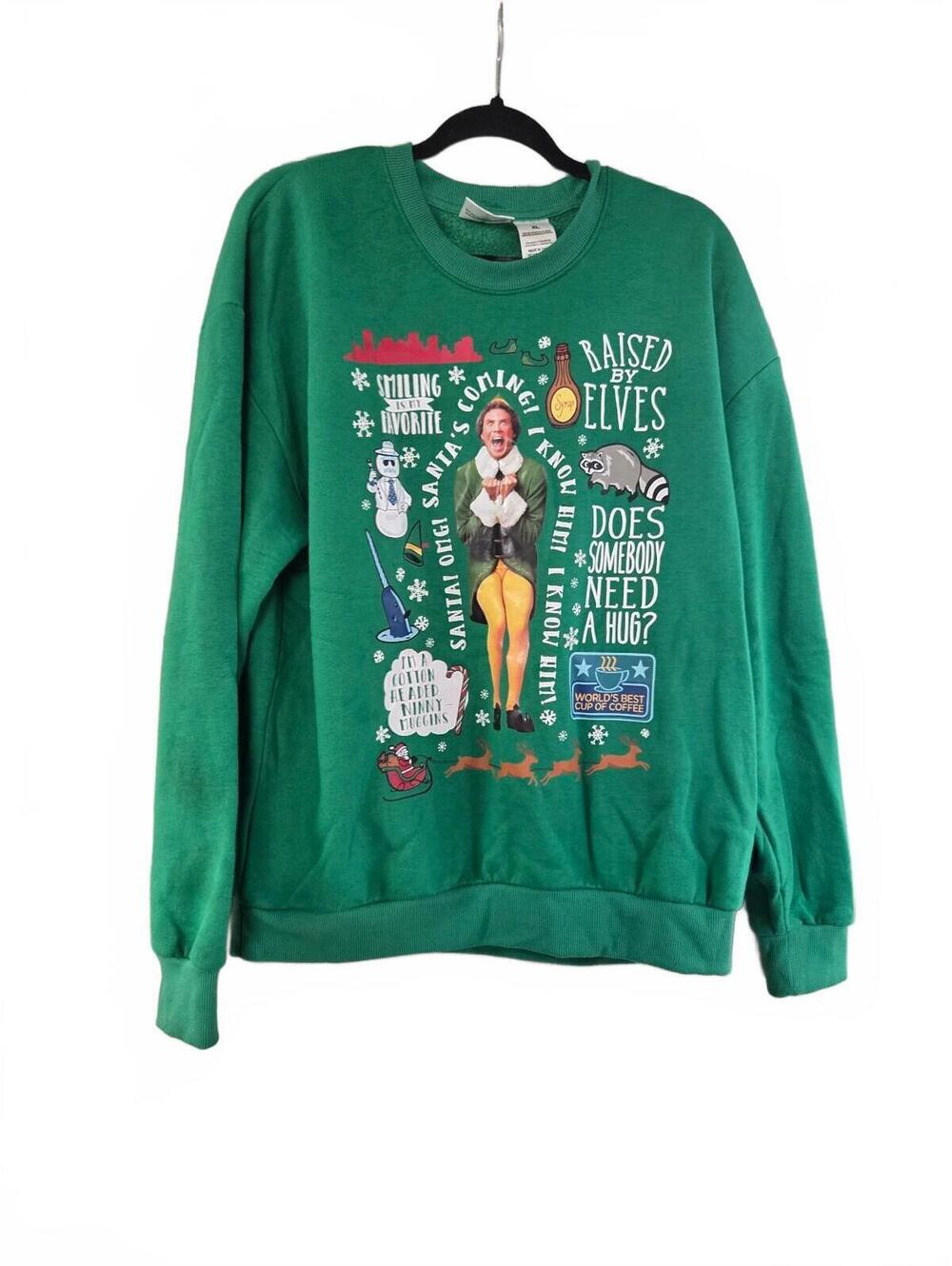 Elf Movie Inspired Green Christmas Sweatshirt XL